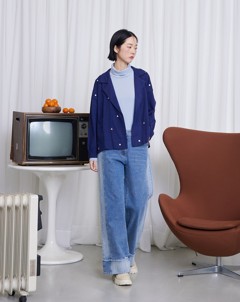➤小炸彈西裝領毛衣外套(兩色)