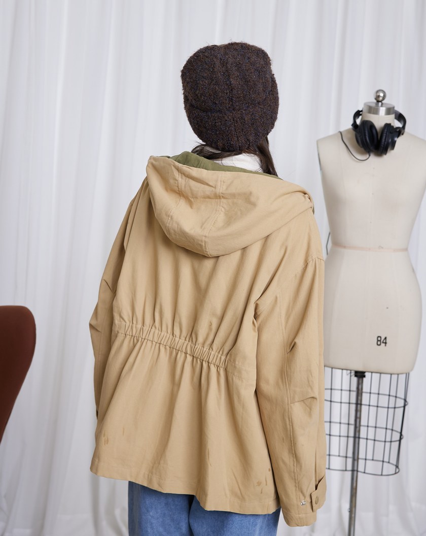 ◢兩件式絨毛背心連帽夾克(兩色)