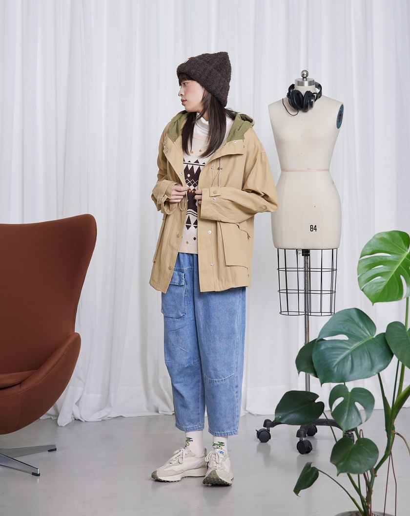 ◢兩件式絨毛背心連帽夾克(兩色)