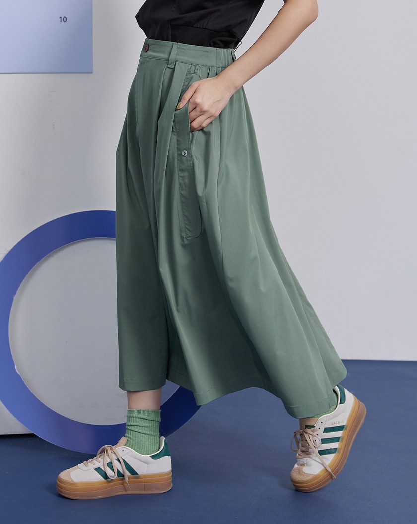 造型大口袋打褶涼感傘裙(兩色)