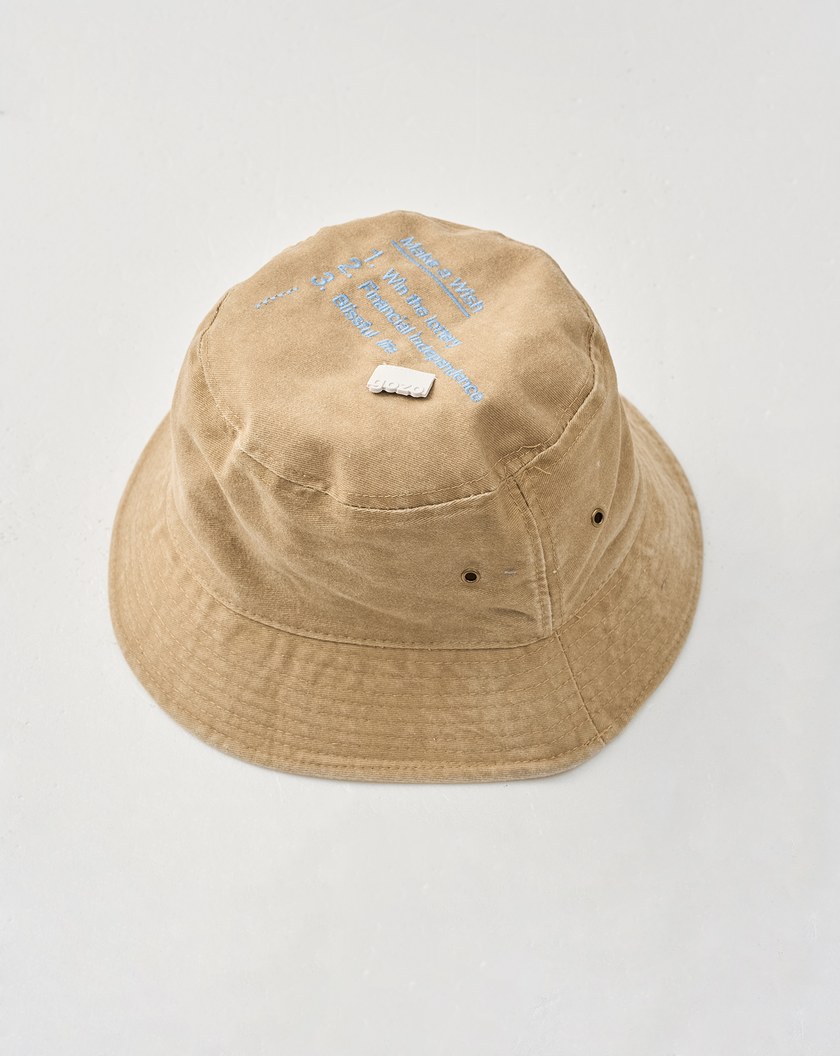 許願刺繡單寧漁夫帽(三色)