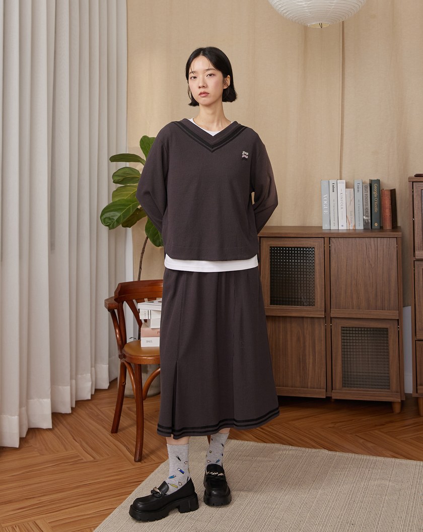 gozo三次方華夫格學院風長袖上衣(兩色)