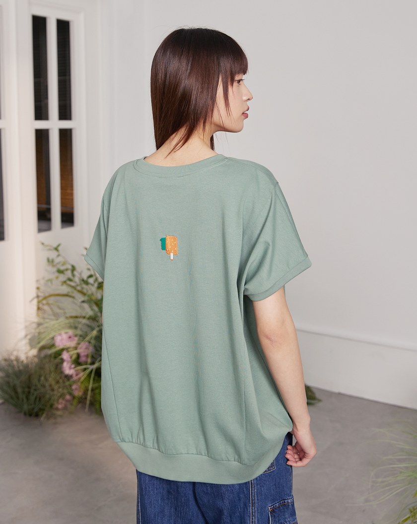 水果冰棒樹爬線純棉厚磅T恤(兩色)