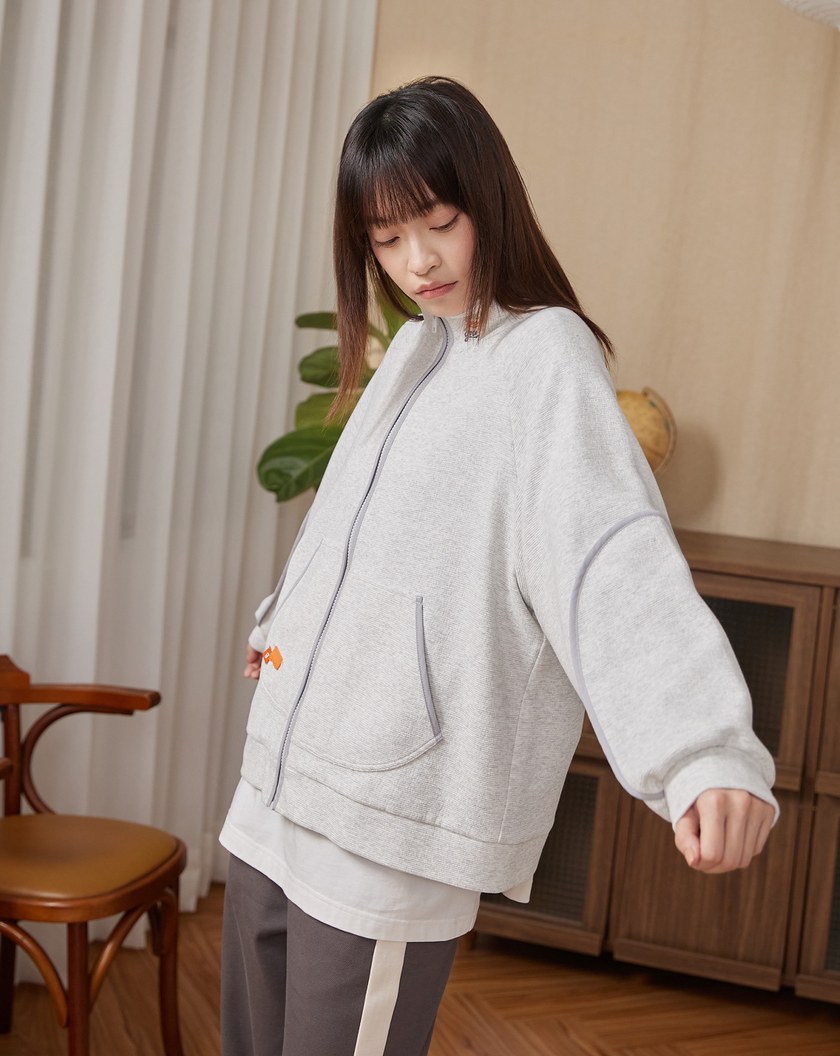 gozo三次方配色邊立領運動外套(兩色)