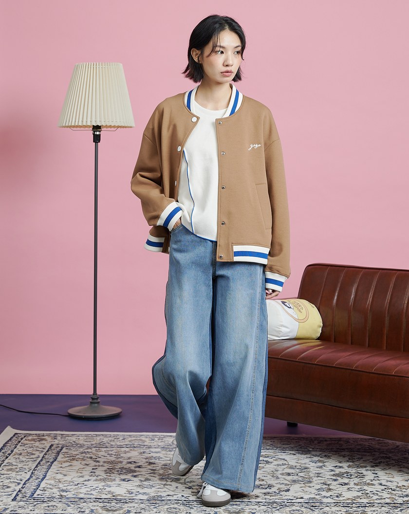 小刺繡太空棉配色棒球外套(兩色)