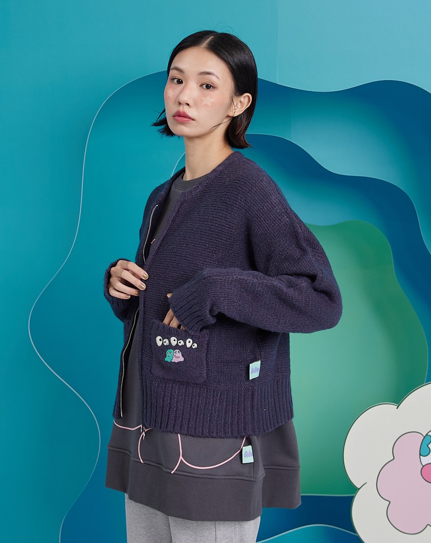 gozoxKINGJUN&Ada雙拉鍊毛衣外套(兩色)