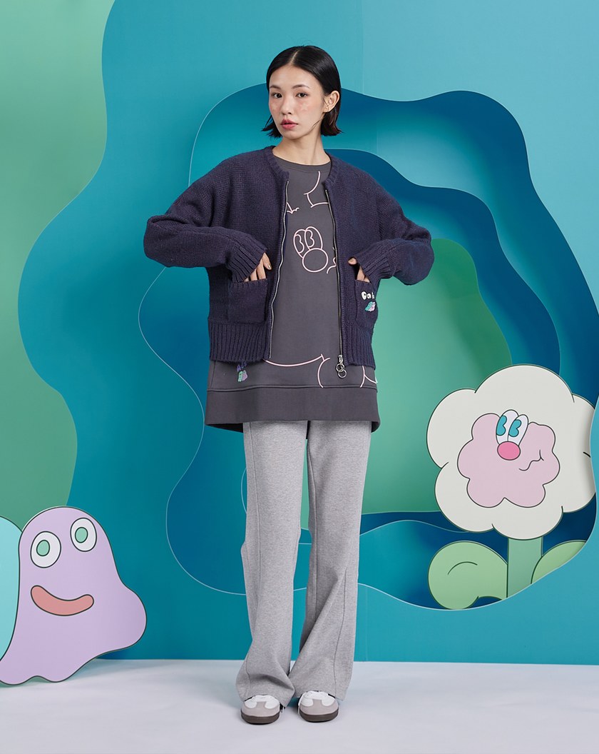 gozoxKINGJUN&Ada雙拉鍊毛衣外套(兩色)