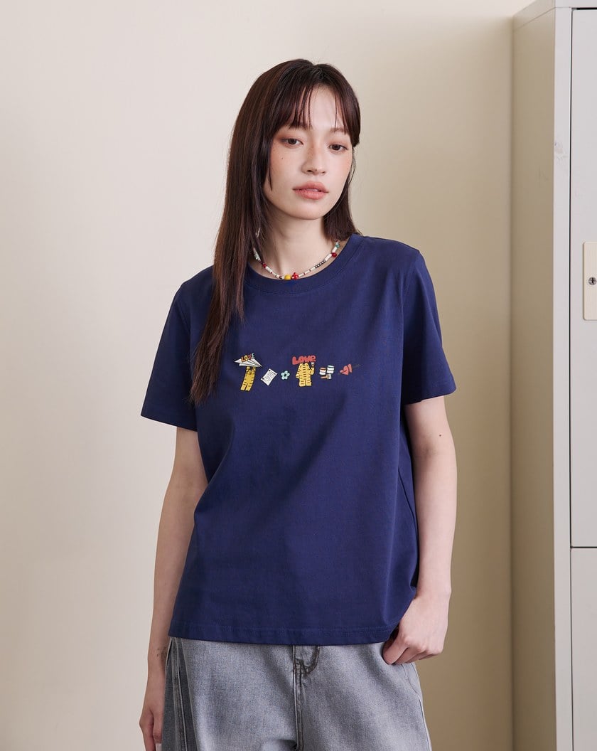 ➤gozox小虎❤️你先說喜歡戀語合肩T恤(兩色)