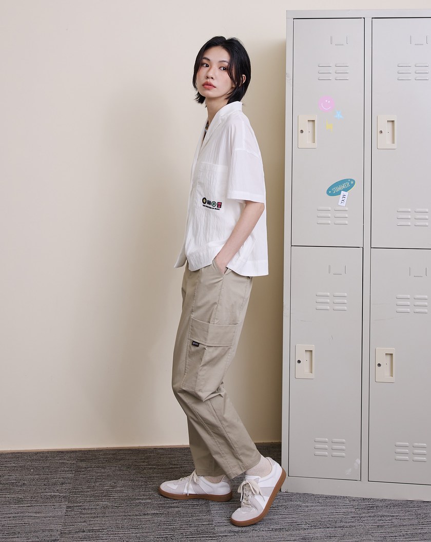 顯瘦剪接工裝男友褲(兩色)
