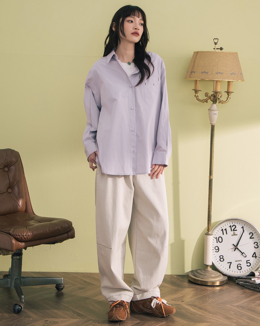 配色造型壓線仿牛仔男友褲(三色)