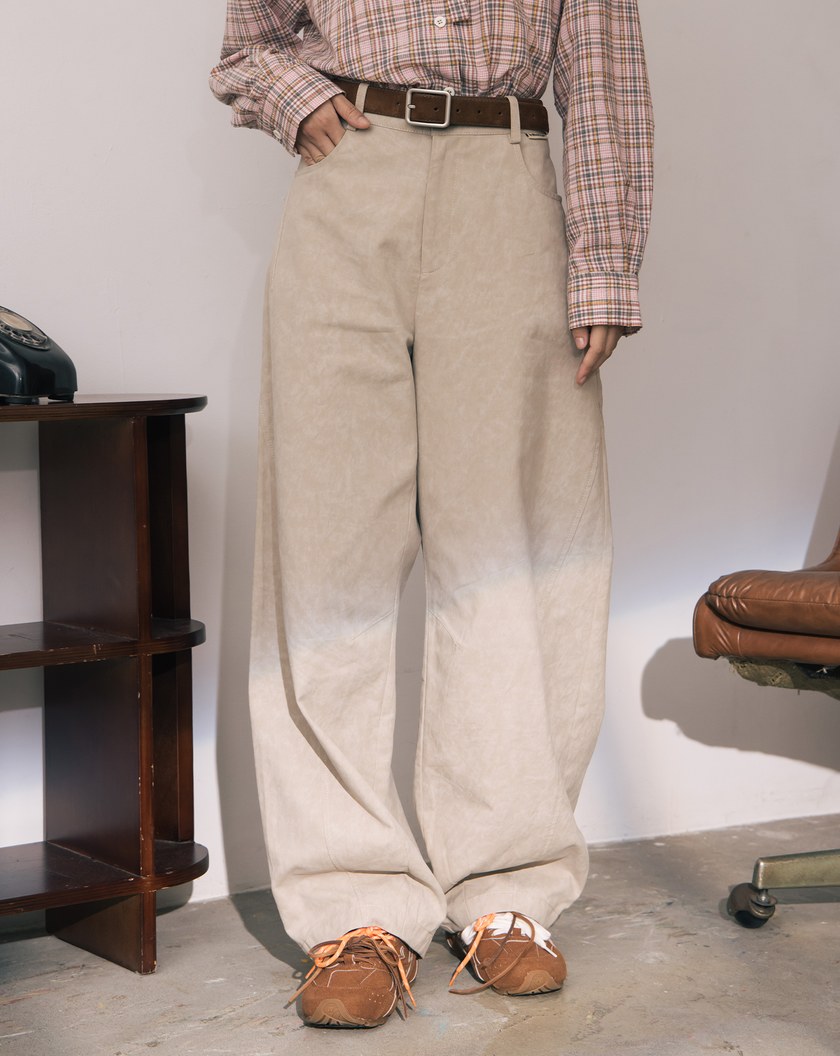 A｜顯瘦剪接水洗涼感廓型褲(兩色)