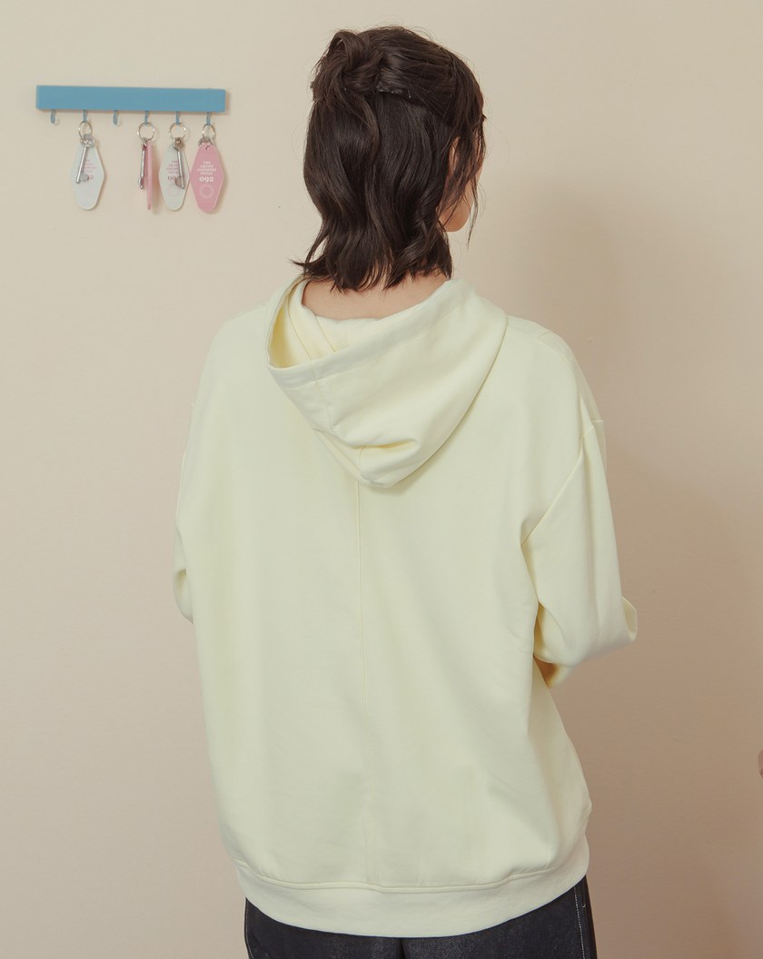 配色帽繩指紋印花帽T(兩色)