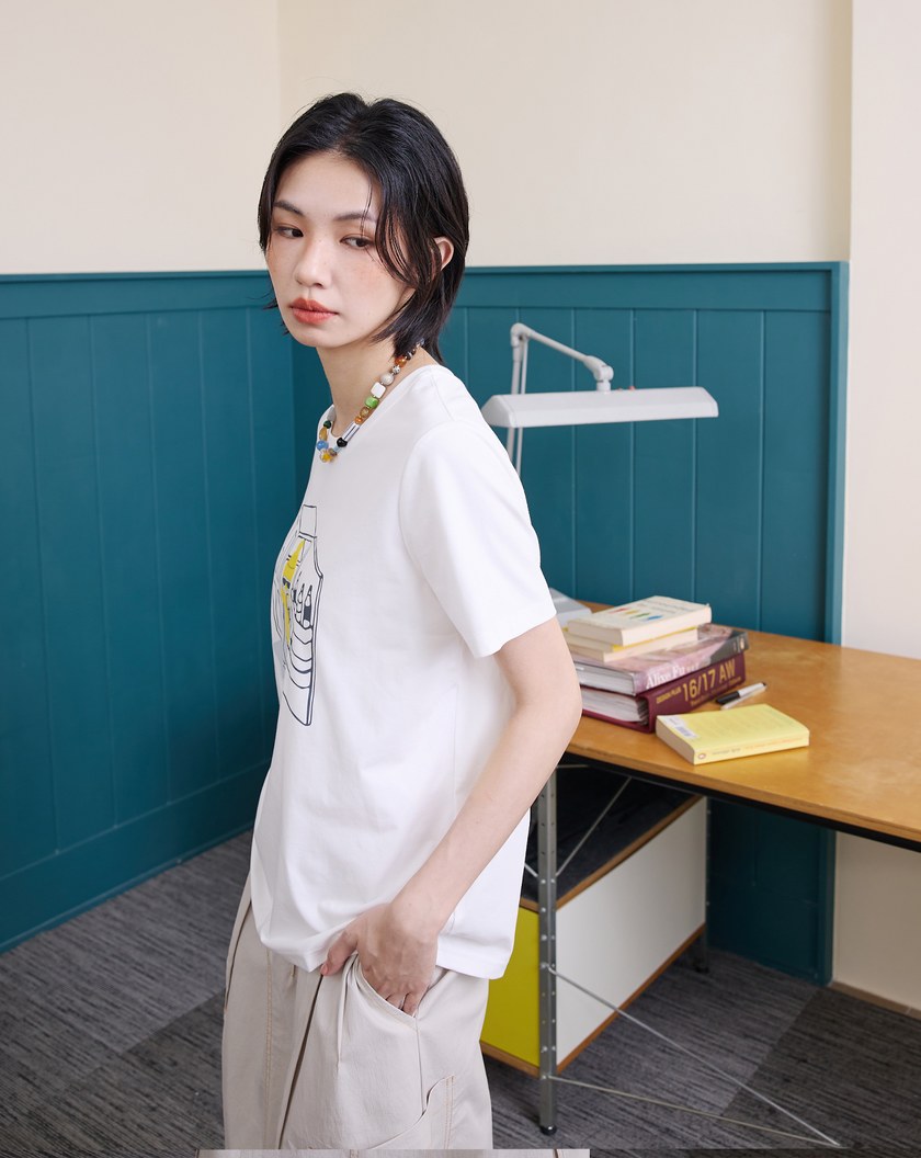 ➤雪人躲冰箱吹冷氣涼感T恤(三色)