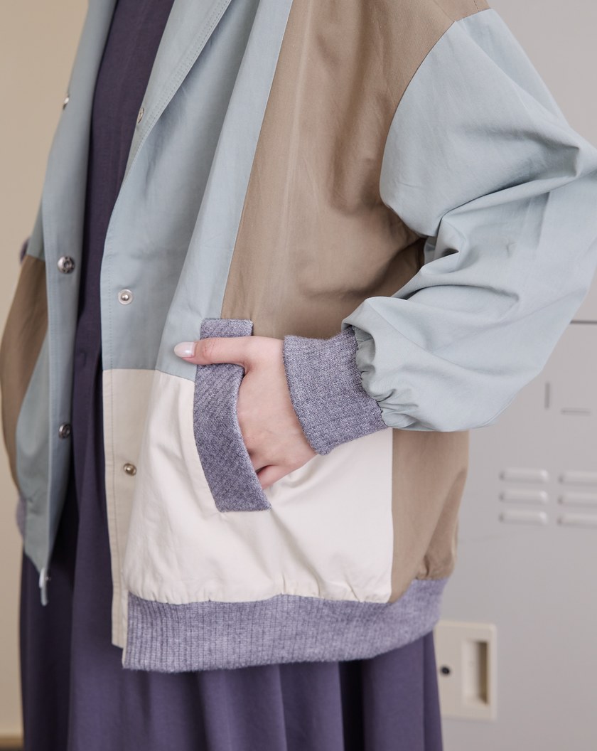 ➤色塊拼接廓型連帽外套(兩色)