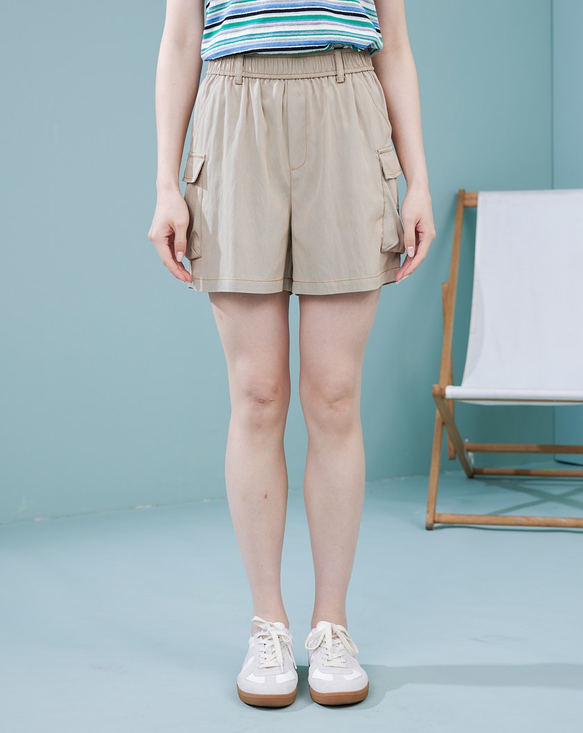 ➤音樂撥放器水洗涼感工裝短褲(兩色)