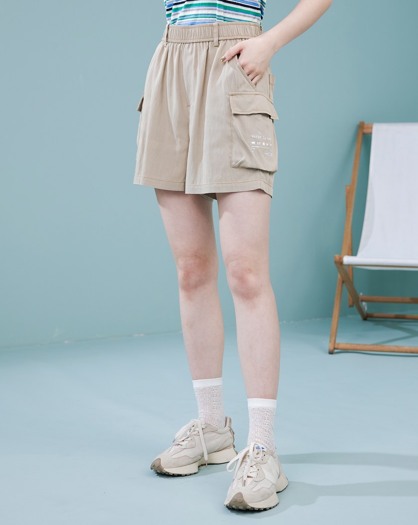 ➤音樂撥放器水洗涼感工裝短褲(兩色)