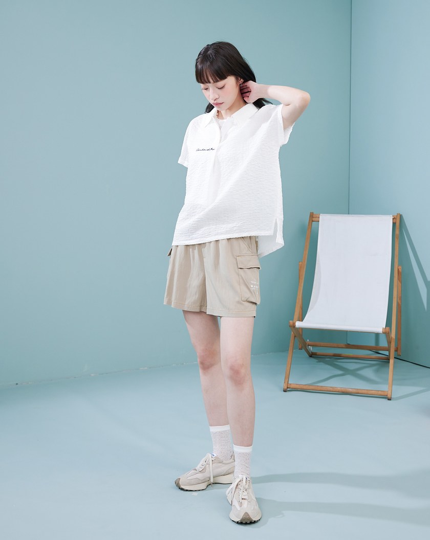 Sea you letter貝殼織紋天絲襯衫(兩色)