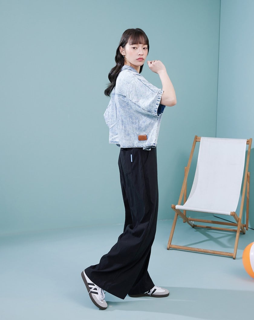涼感天絲牛仔連袖襯衫