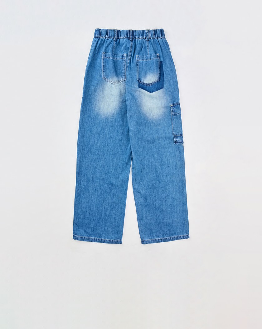 口袋工裝天絲牛仔褲(兩色)