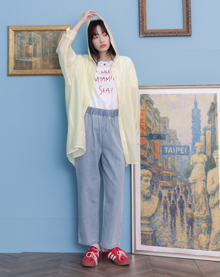 ➤字母繡花牛仔男友褲(兩色)