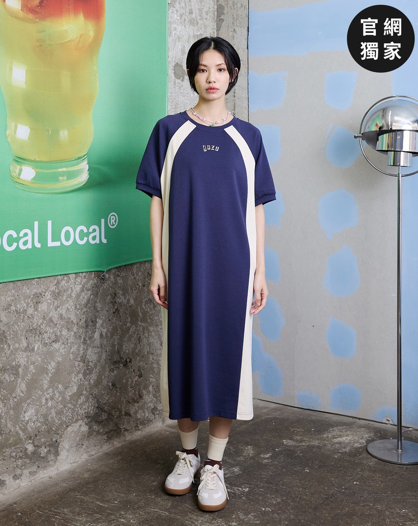 ➤gozo撞色拼接針織洋裝(兩色)