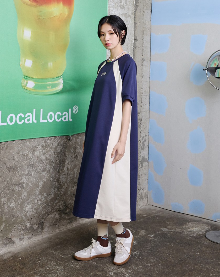 ➤gozo撞色拼接針織洋裝(兩色)