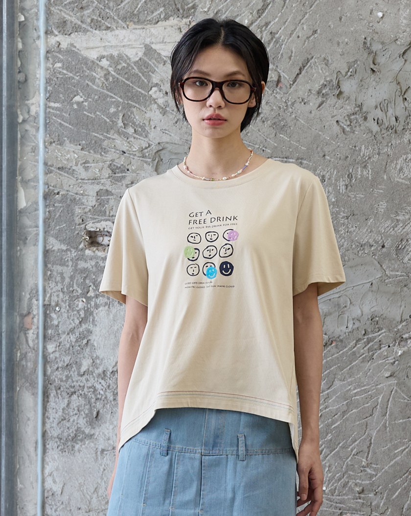 咖啡集點卡合肩涼感T恤(兩色)