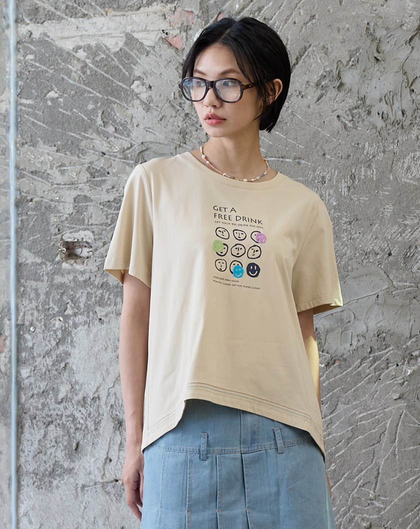 咖啡集點卡合肩涼感T恤(兩色)