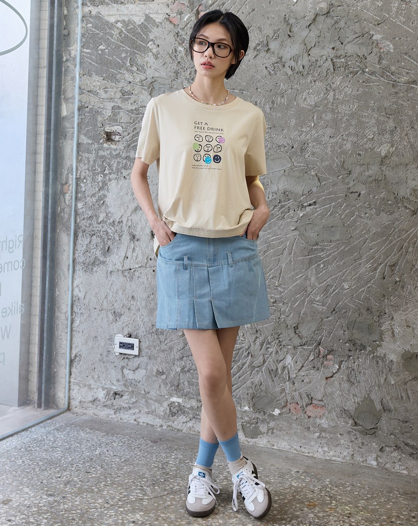 咖啡集點卡合肩涼感T恤(兩色)