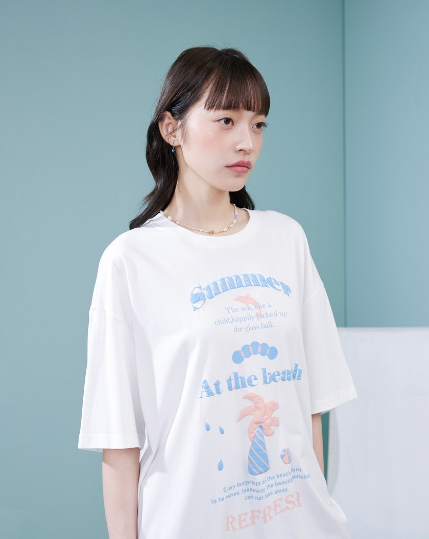 夏日椰子樹oversize涼感T恤(兩色)