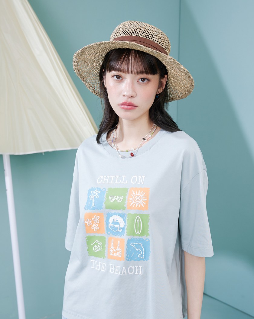 夏日連連看5分袖涼感T恤(兩色)