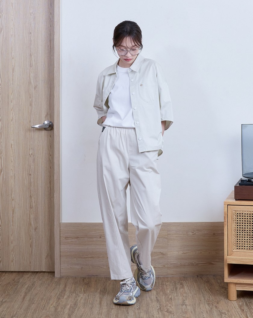 ➤織標彈性鬆緊長褲(兩色)