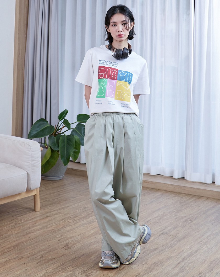 家居色塊植絨圖案T恤(兩色)