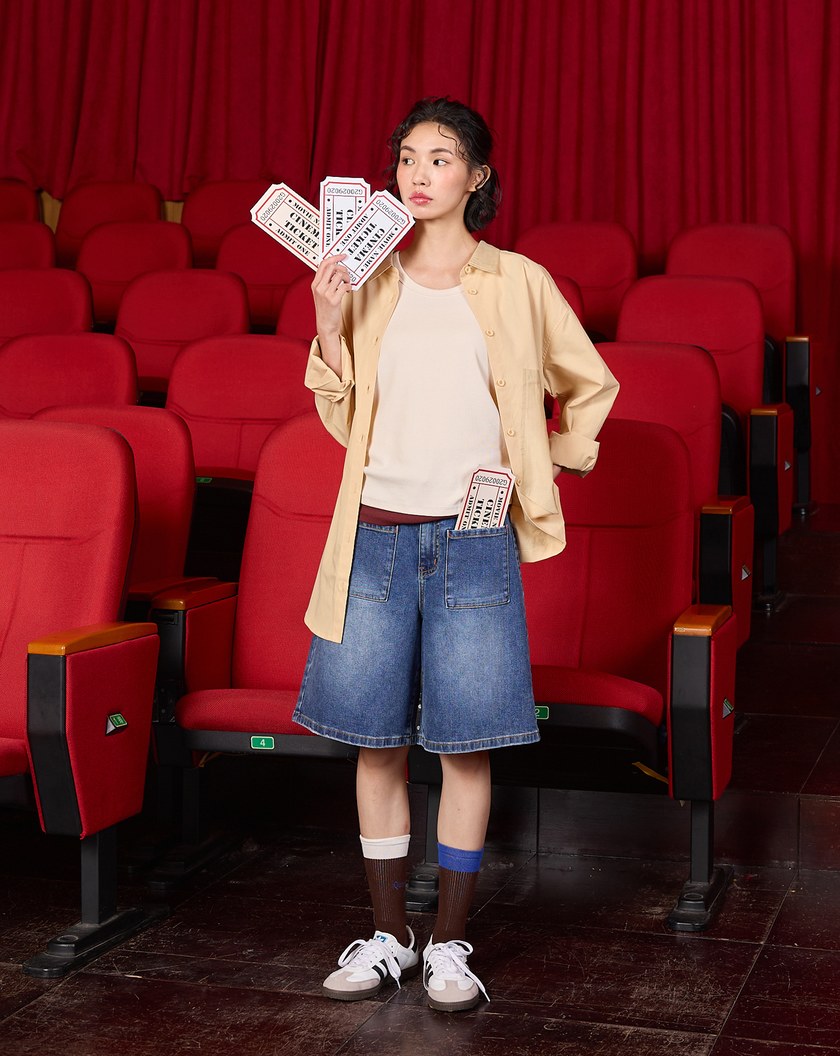 電影字母撞色運動長襪(兩色)