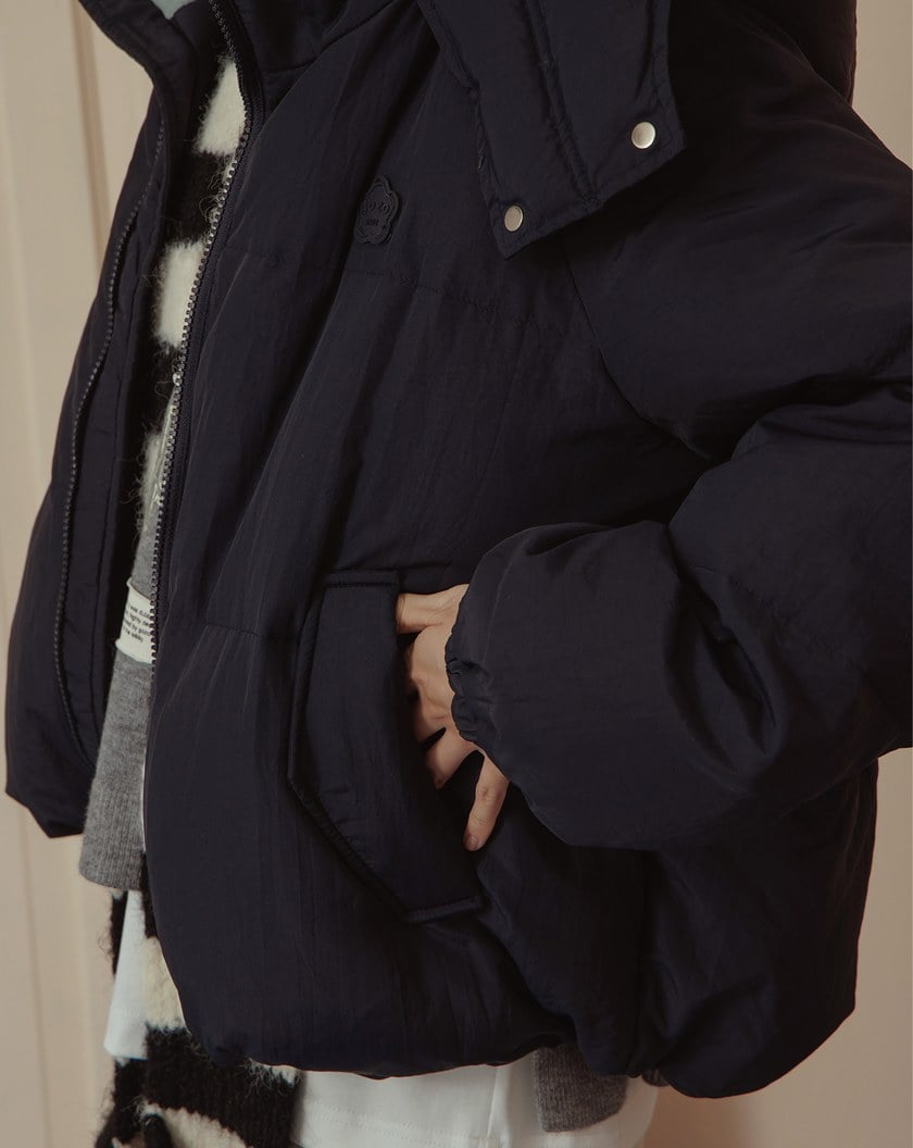 ➤撞色蓬蓬連帽羽絨外套(三色)