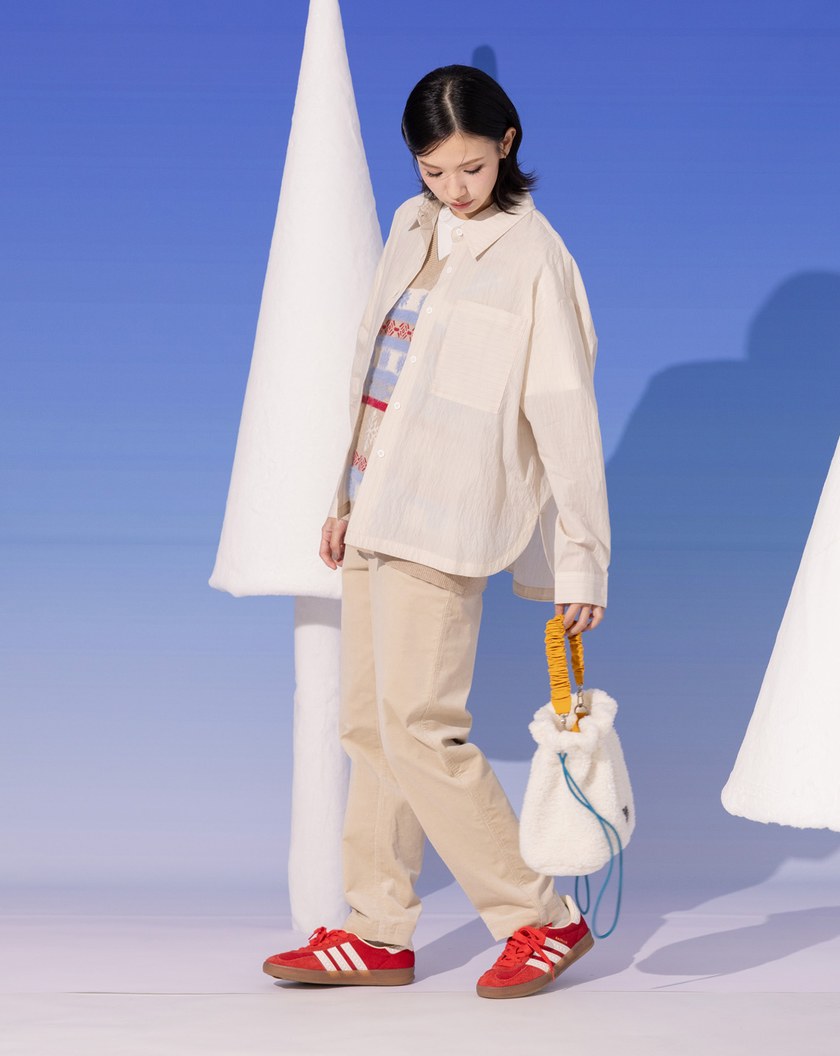 細條紋圓弧下擺長袖襯衫(兩色)