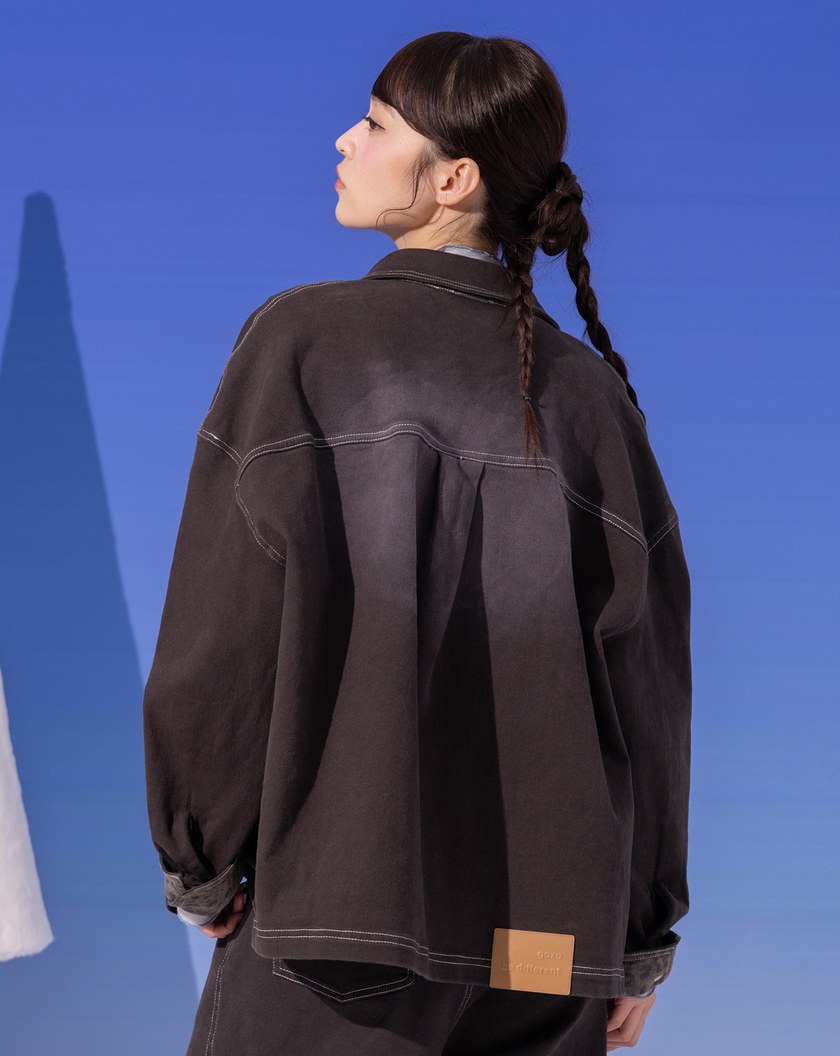 多口袋豹紋拼接襯衫外套(兩色)