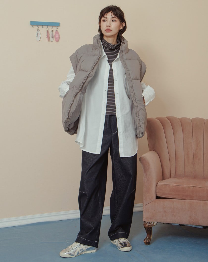 ➤可調節立領鋪棉背心