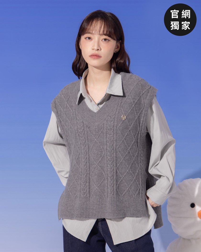 ➤多WAY針織兩件式背心襯衫(兩色)