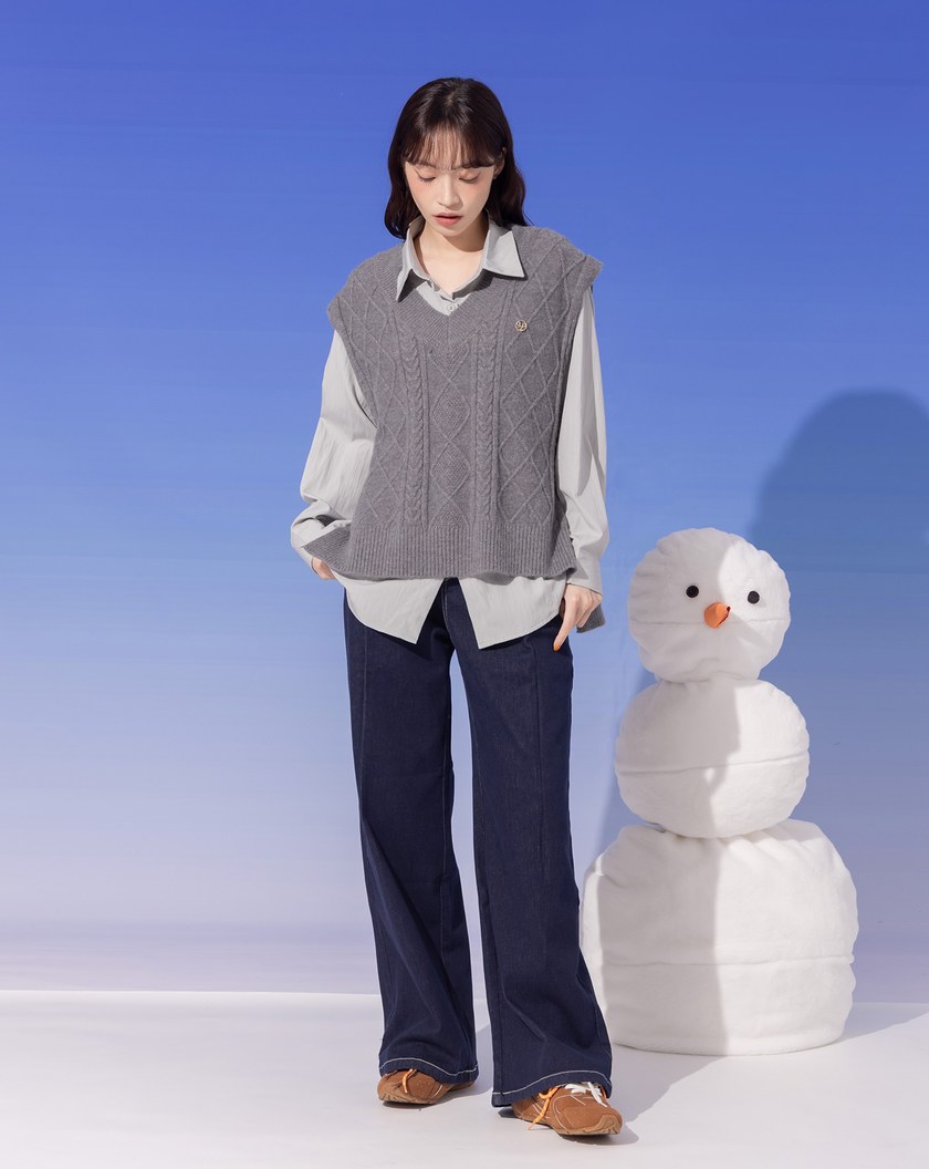 ➤多WAY針織兩件式背心襯衫(兩色)