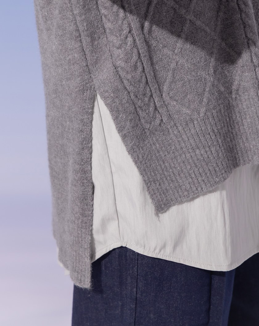 ➤多WAY針織兩件式背心襯衫(兩色)