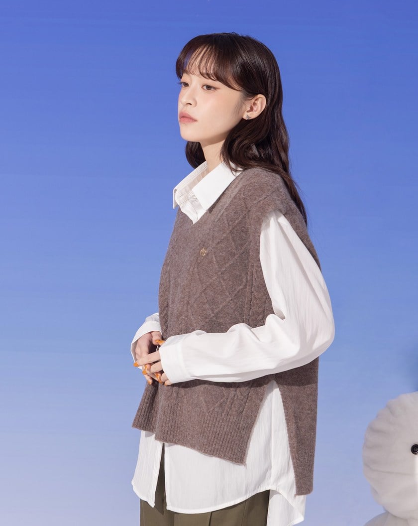 ➤多WAY針織兩件式背心襯衫(兩色)