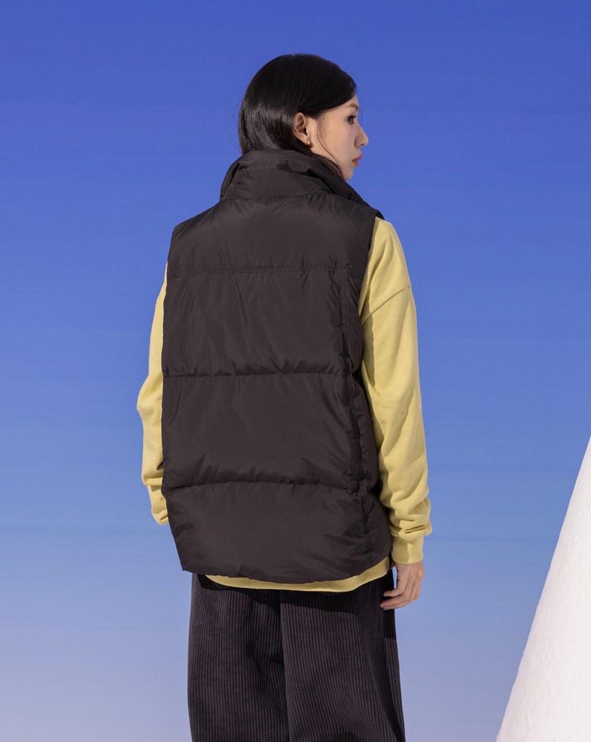 ➤下擺抽繩立領羽絨背心(兩色)