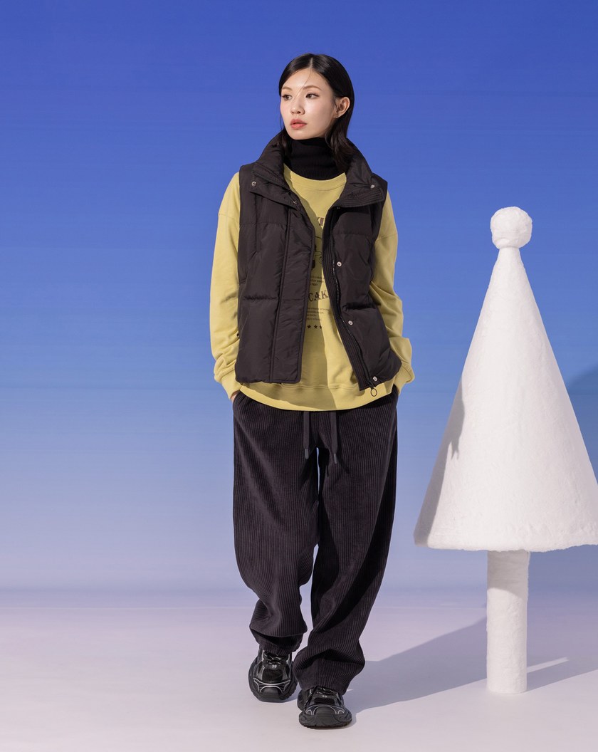 ➤下擺抽繩立領羽絨背心(兩色)