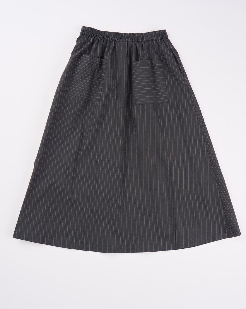 直條紋全腰鬆緊圓裙(兩色)