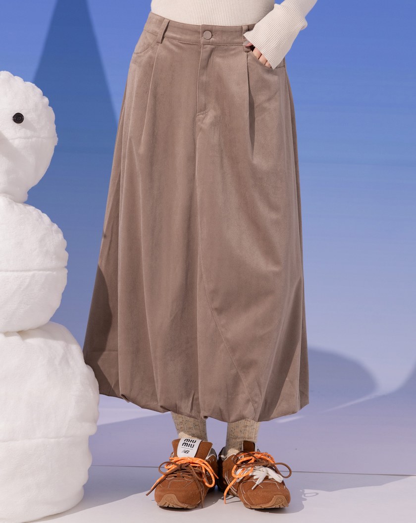 燈芯絨花苞長裙(兩色)