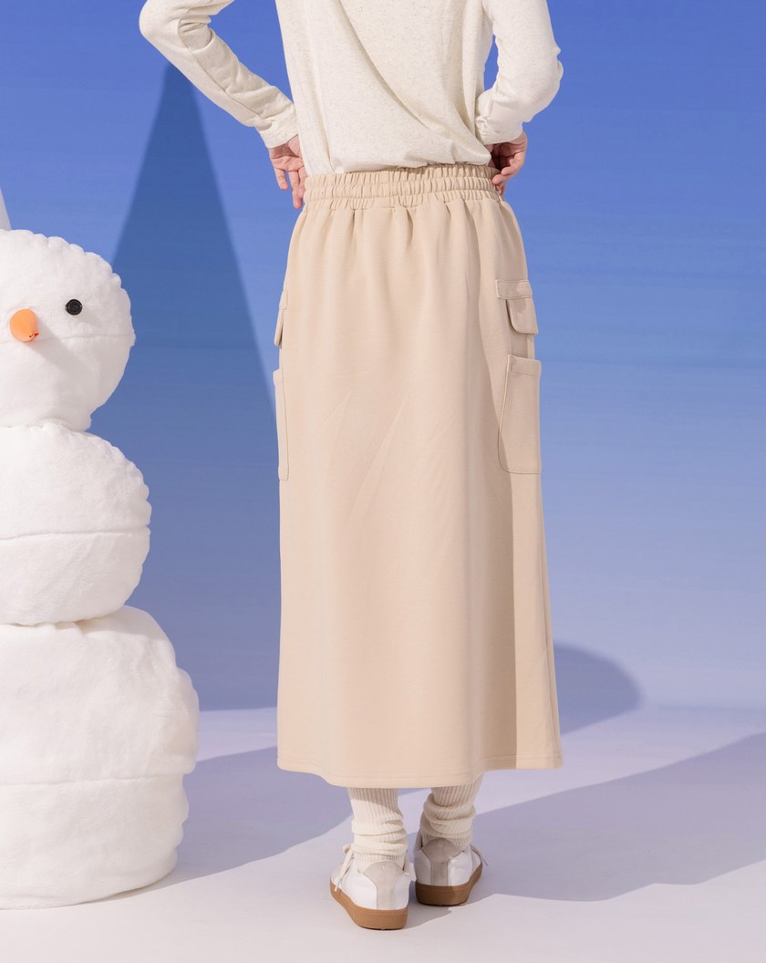 ➤雙口袋造型鬆緊針織裙(兩色)