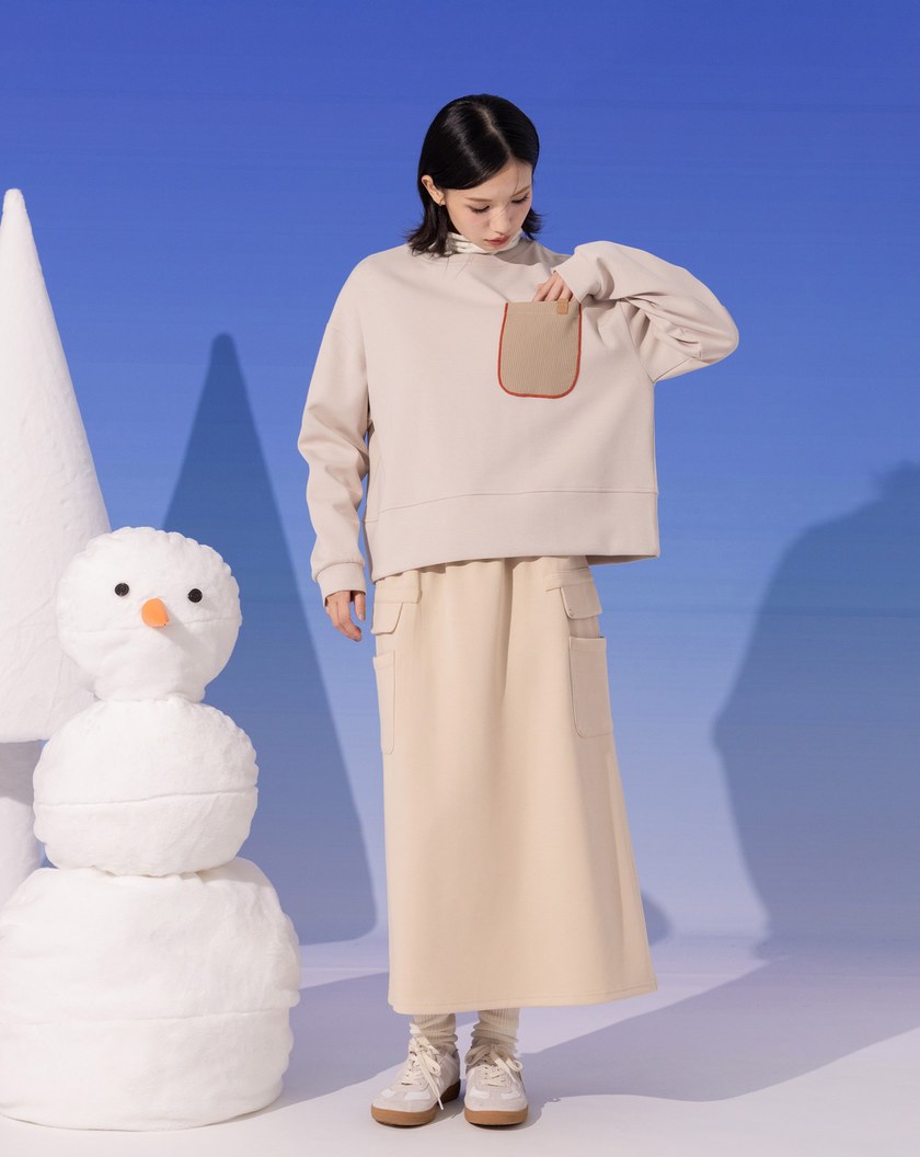 ➤雙口袋造型鬆緊針織裙(兩色)