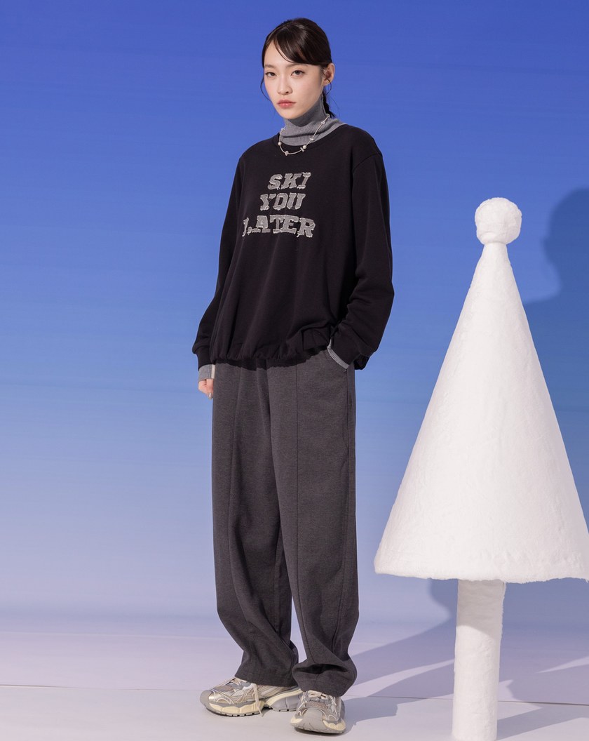 仿毛呢立體繭型長褲(兩色)