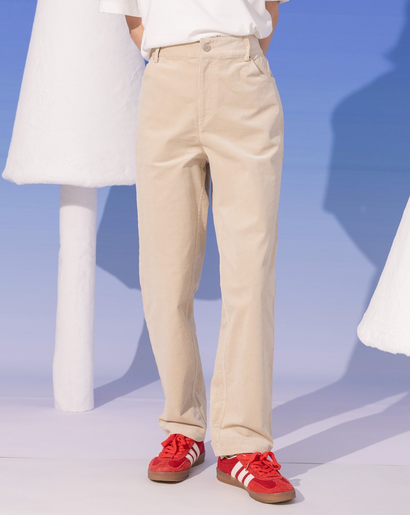 修身條絨男友褲(兩色)